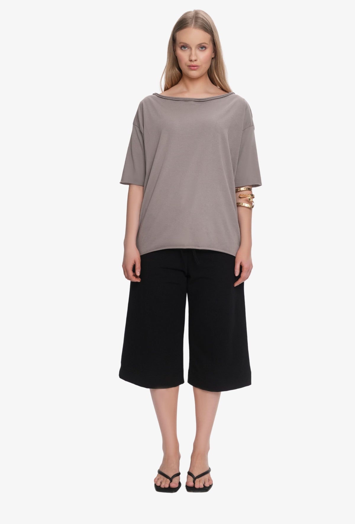 Koszulka oversize MEGAN TAUPE