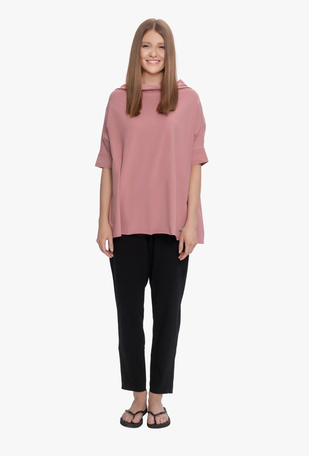 Koszulka oversize FOXY CIEMNY RÓŻ PASTELOWY