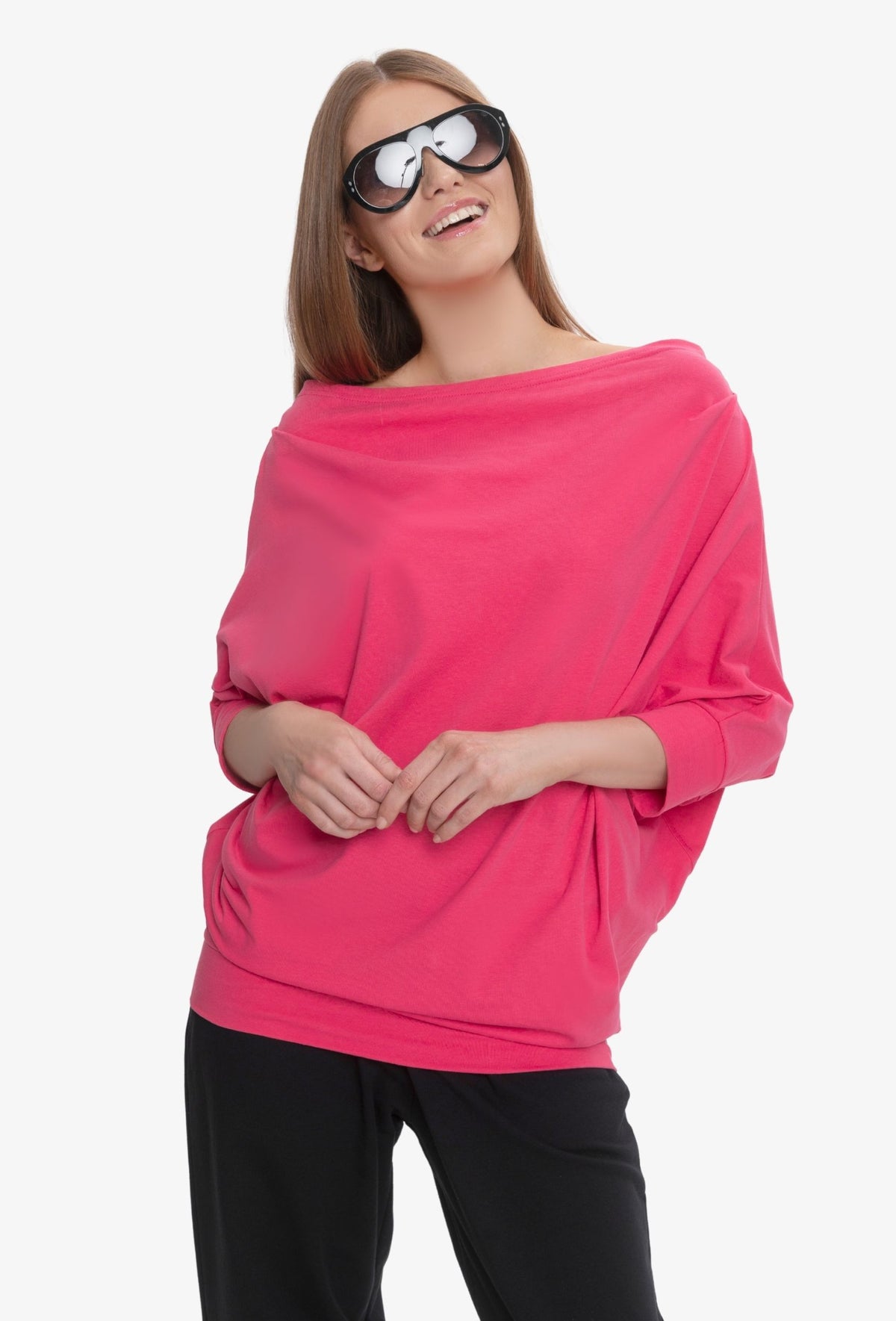 Bluzka oversize KLARA OSTRY RÓŻ