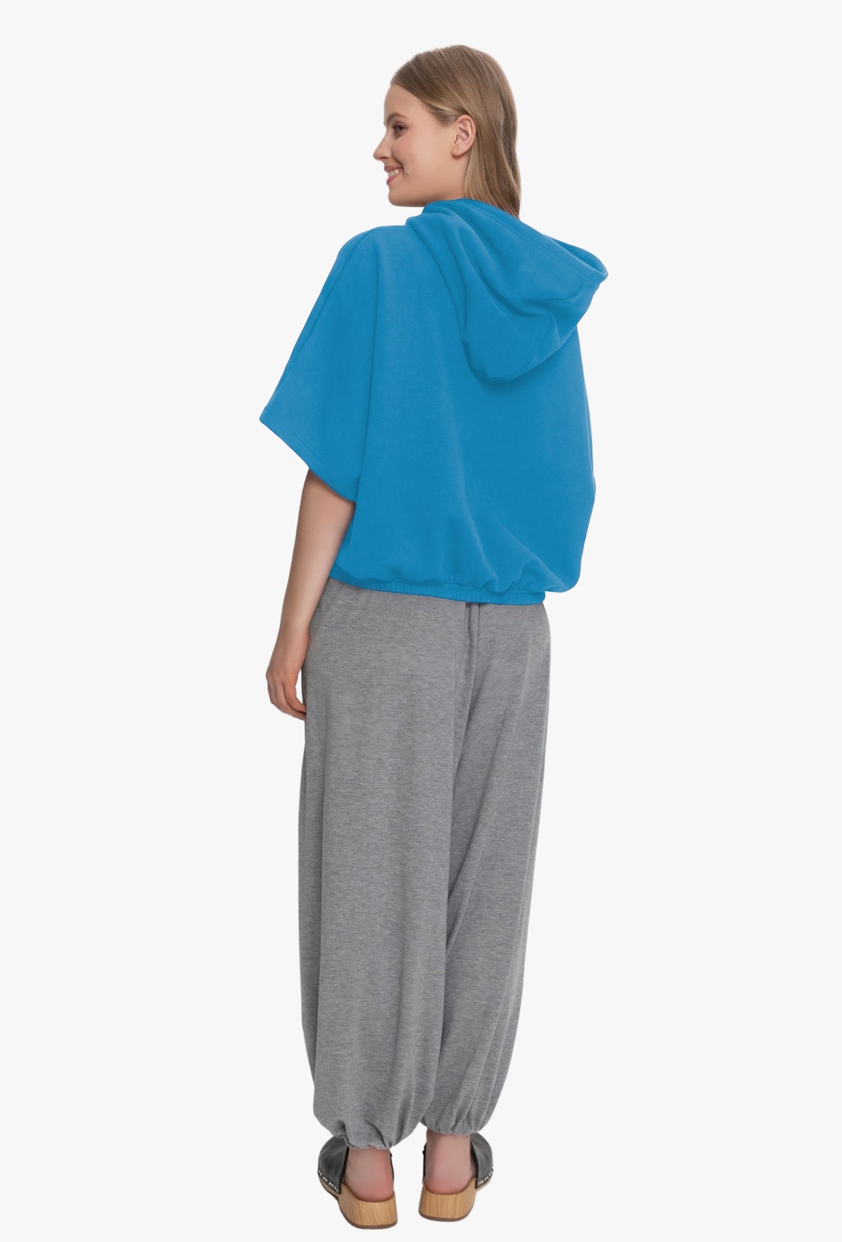 Bluza z kapturem RENA SREBRZYSTY NIEBIESKI
