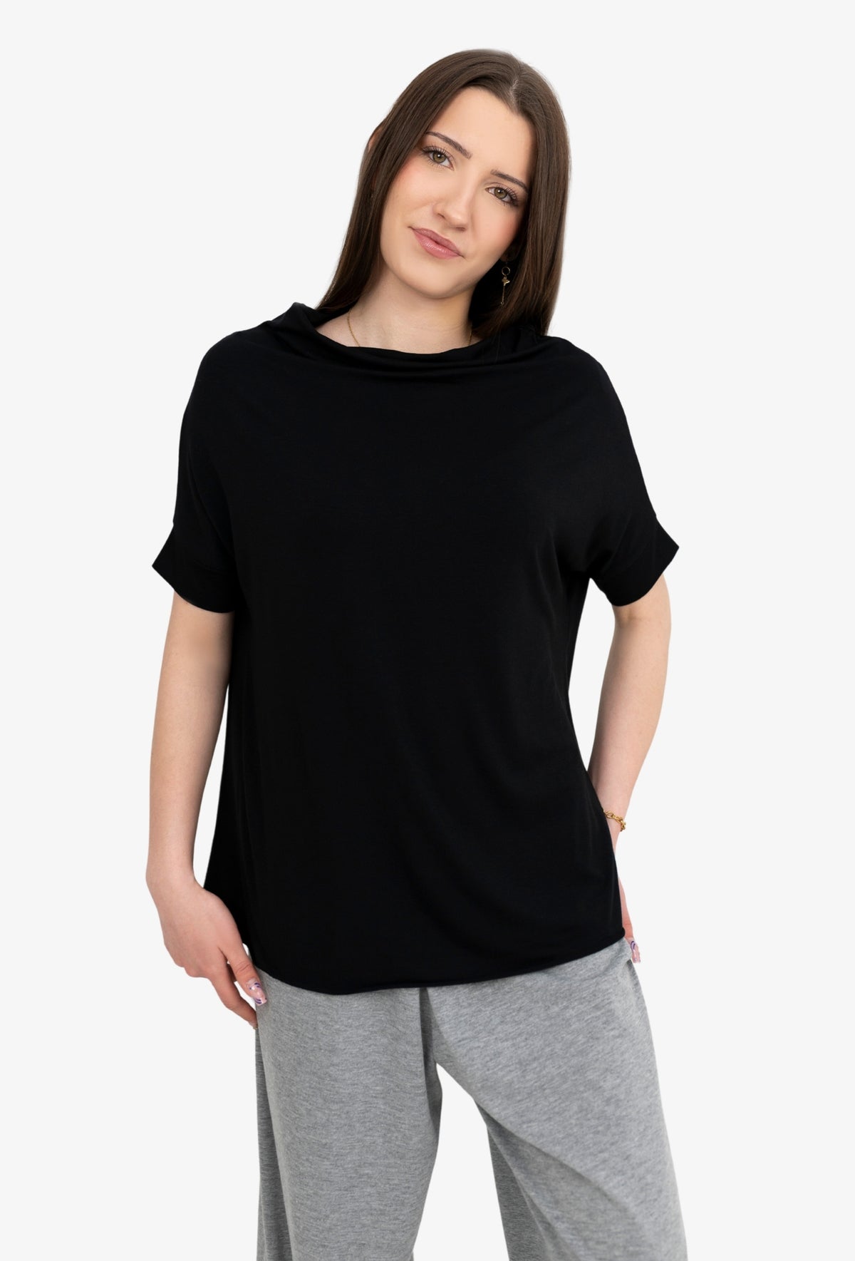 Koszulka oversize FOXY WISKOZA CZARNY