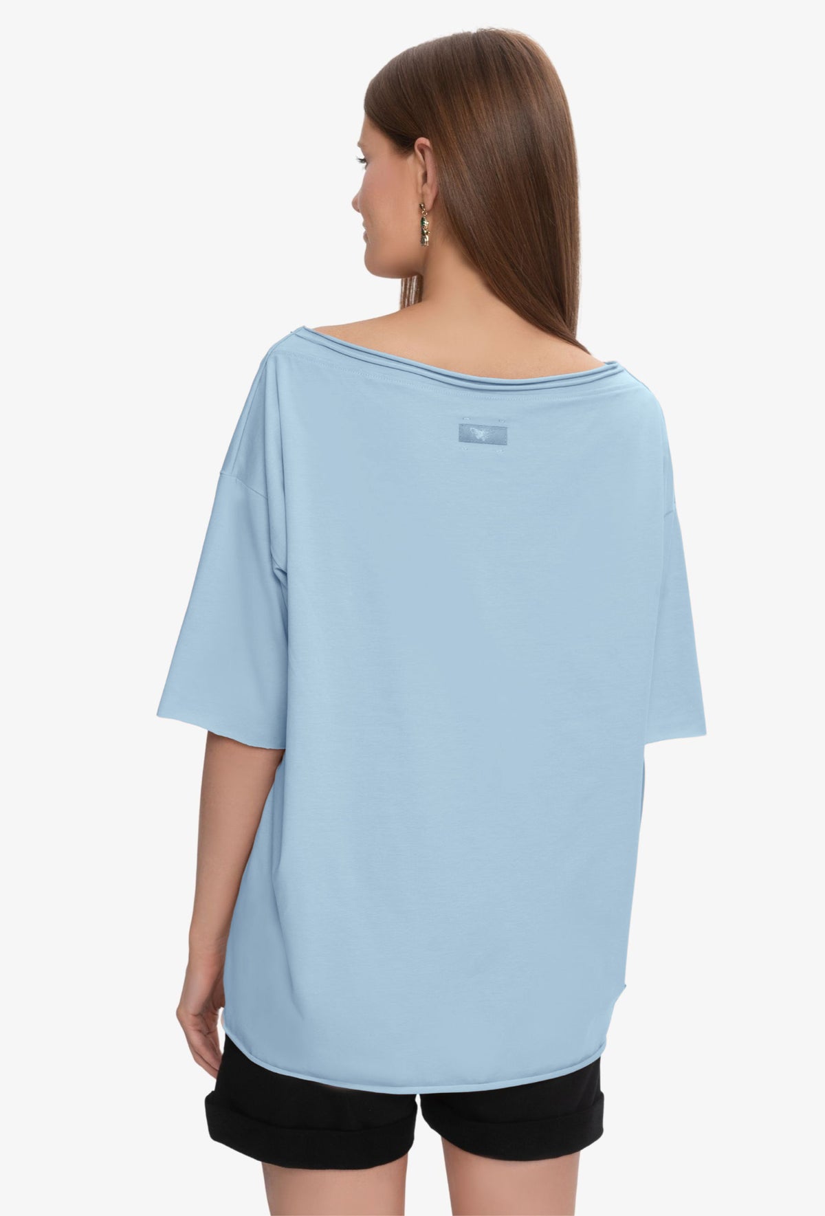 Koszulka oversize MEGAN BŁĘKITNY PASTELOWY