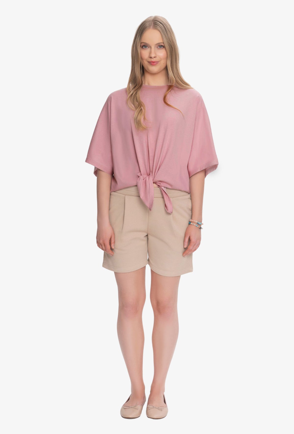 Koszulka kimono BETHANY RÓŻ PASTELOWY