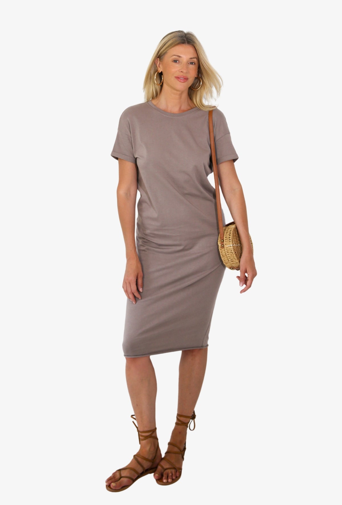 Sukienka midi VEGA 2 TAUPE