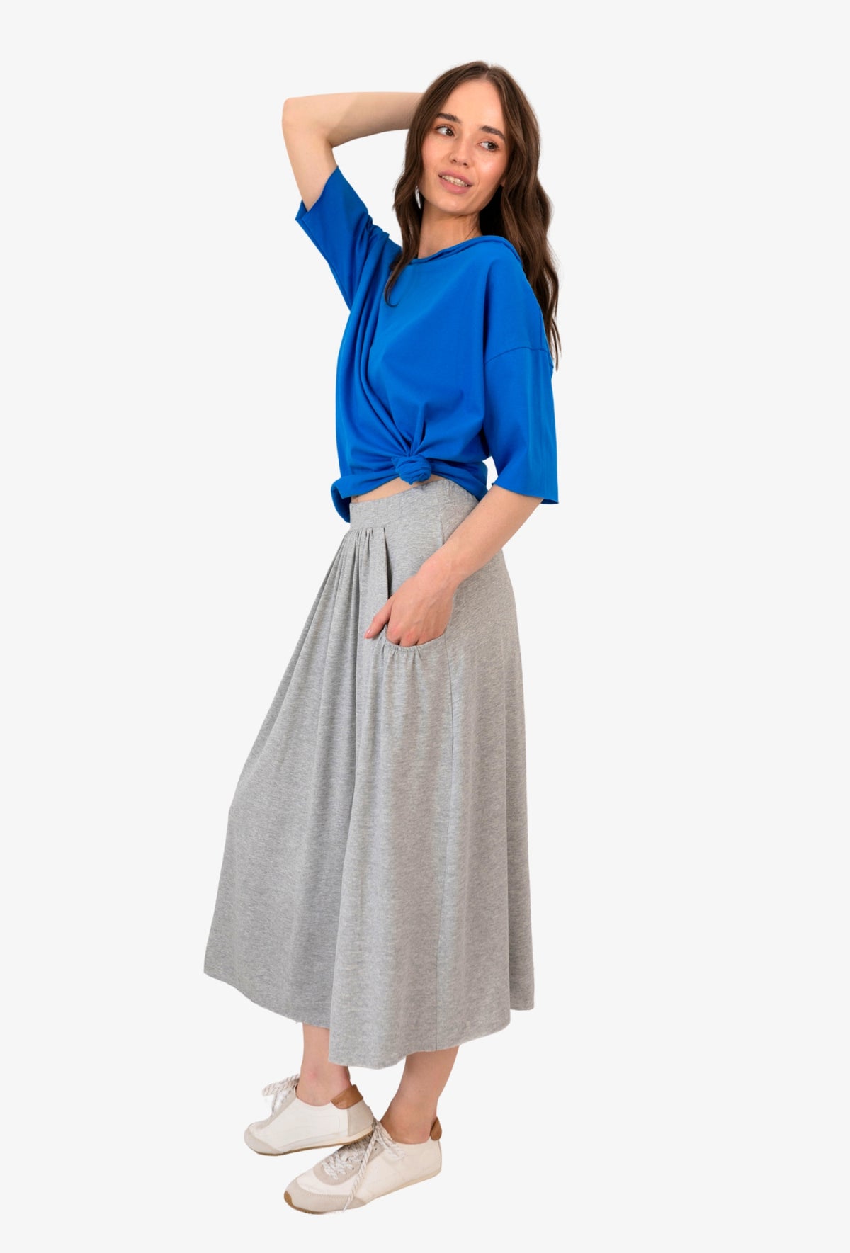 Koszulka oversize MEGAN LAZUROWY NIEBIESKI