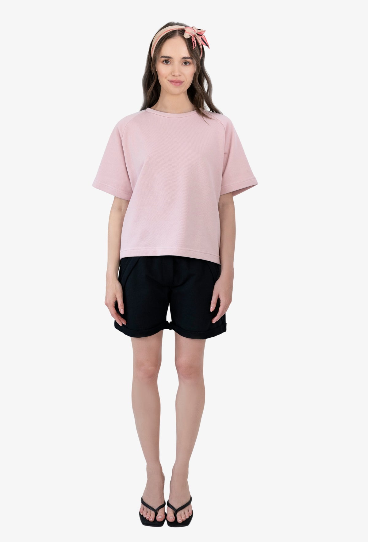 Bluza z krótkim rękawem BIBI RÓŻ PASTELOWY