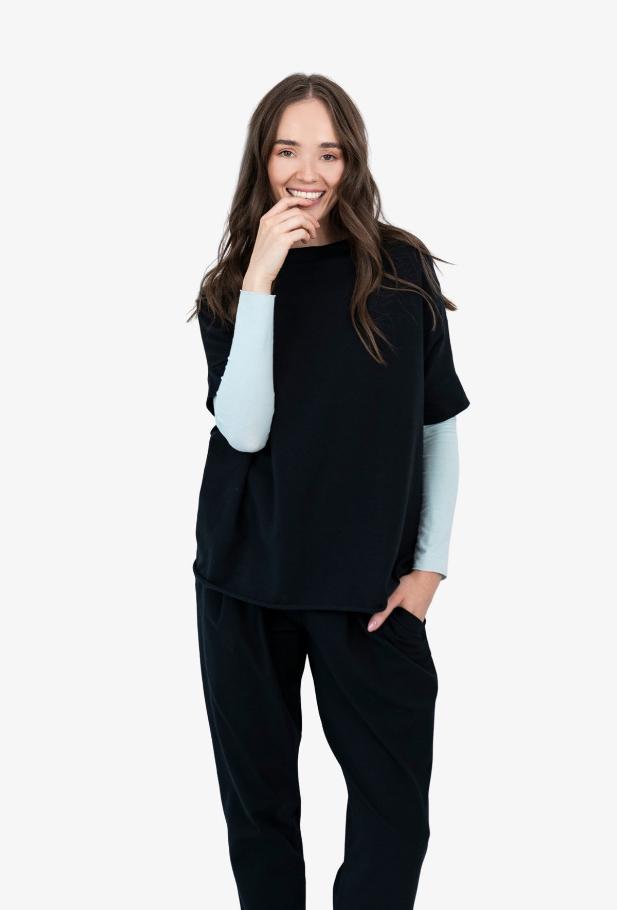 Koszulka oversize FOXY CZARNY