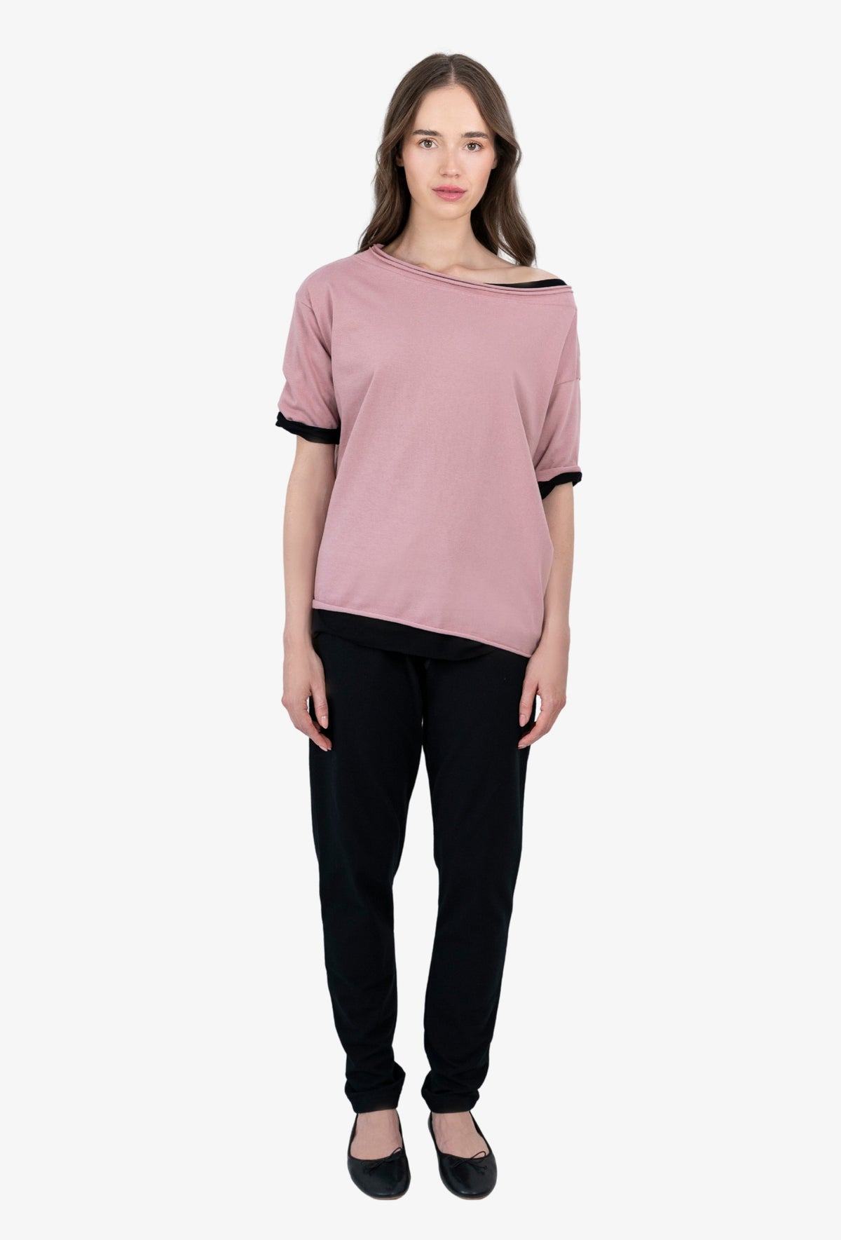 Koszulka oversize MEGAN RÓŻ PASTELOWY
