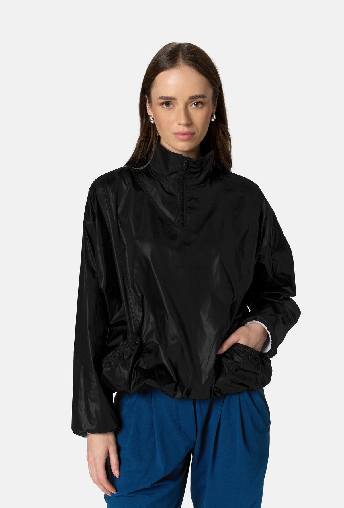 AGAPE QUARTER-ZIP JACKET CZARNY