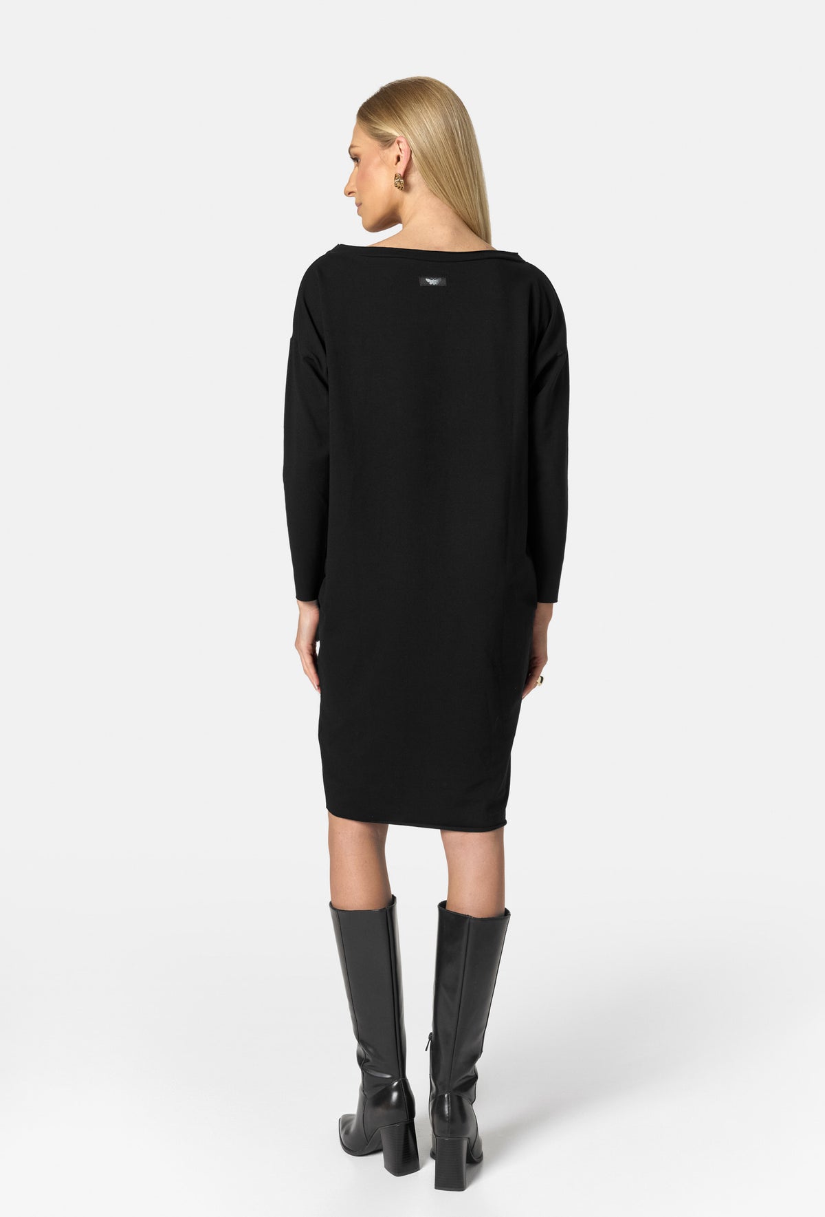MEGAN MIDI LONGSLEEVE DRESS CZARNY_1