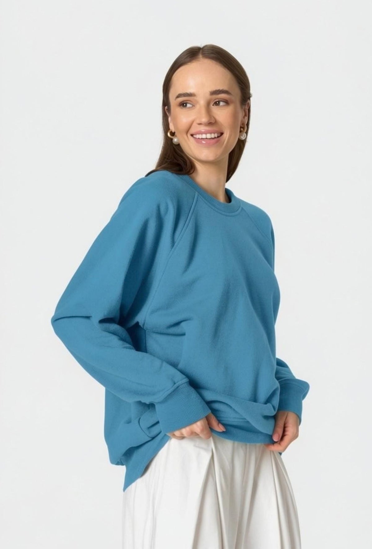 Bluza bez kaptura LESSA SREBRZYSTY NIEBIESKI