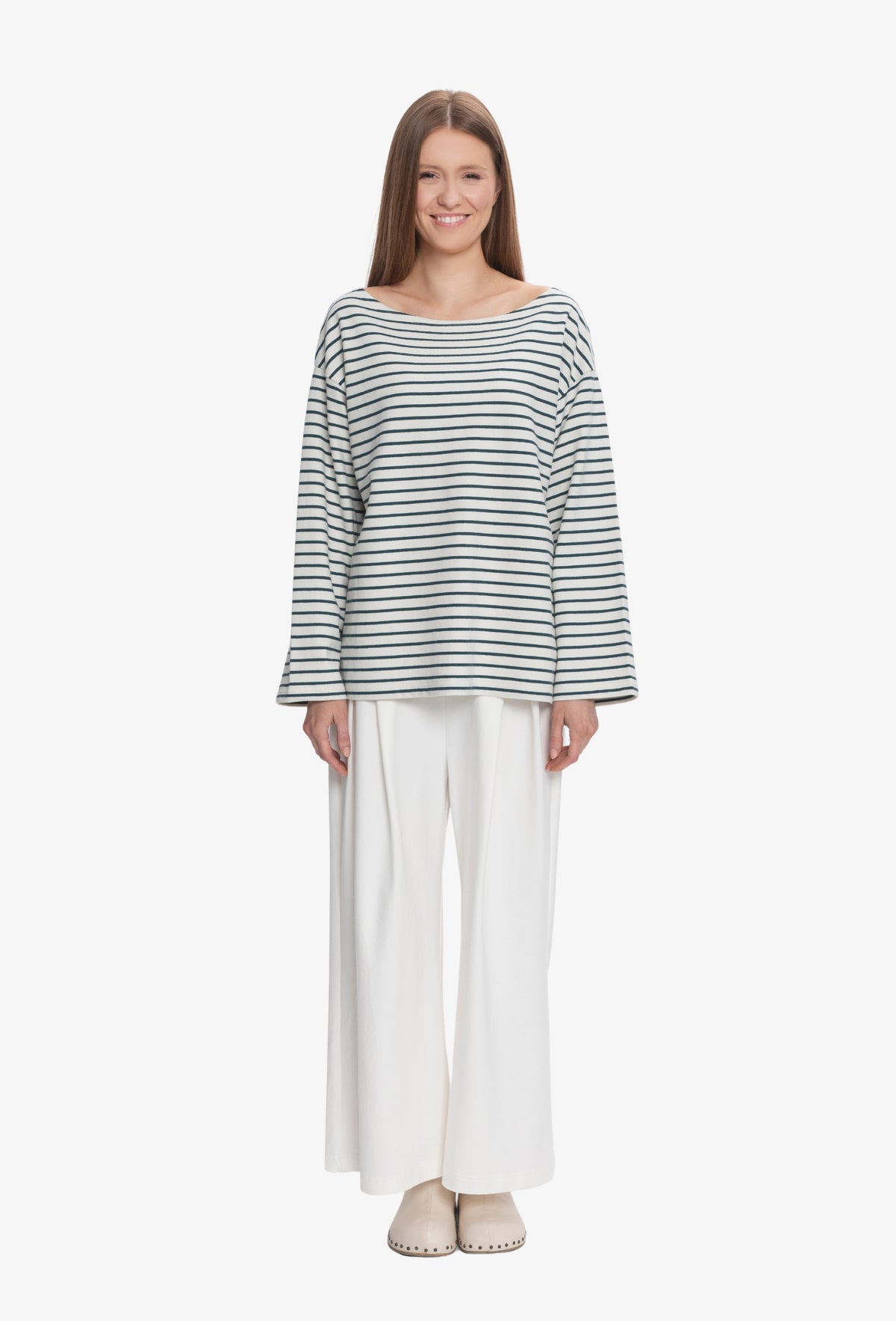 Oversized Blouse RIKA STRIPES CREAM BLUE_2