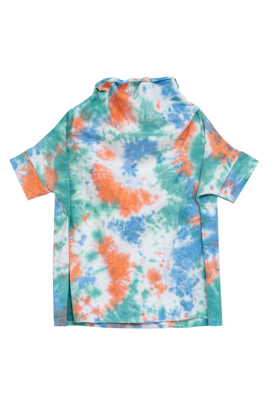 Koszulka oversize FOXY TIE DYE POMARAŃCZ BŁĘKIT_1