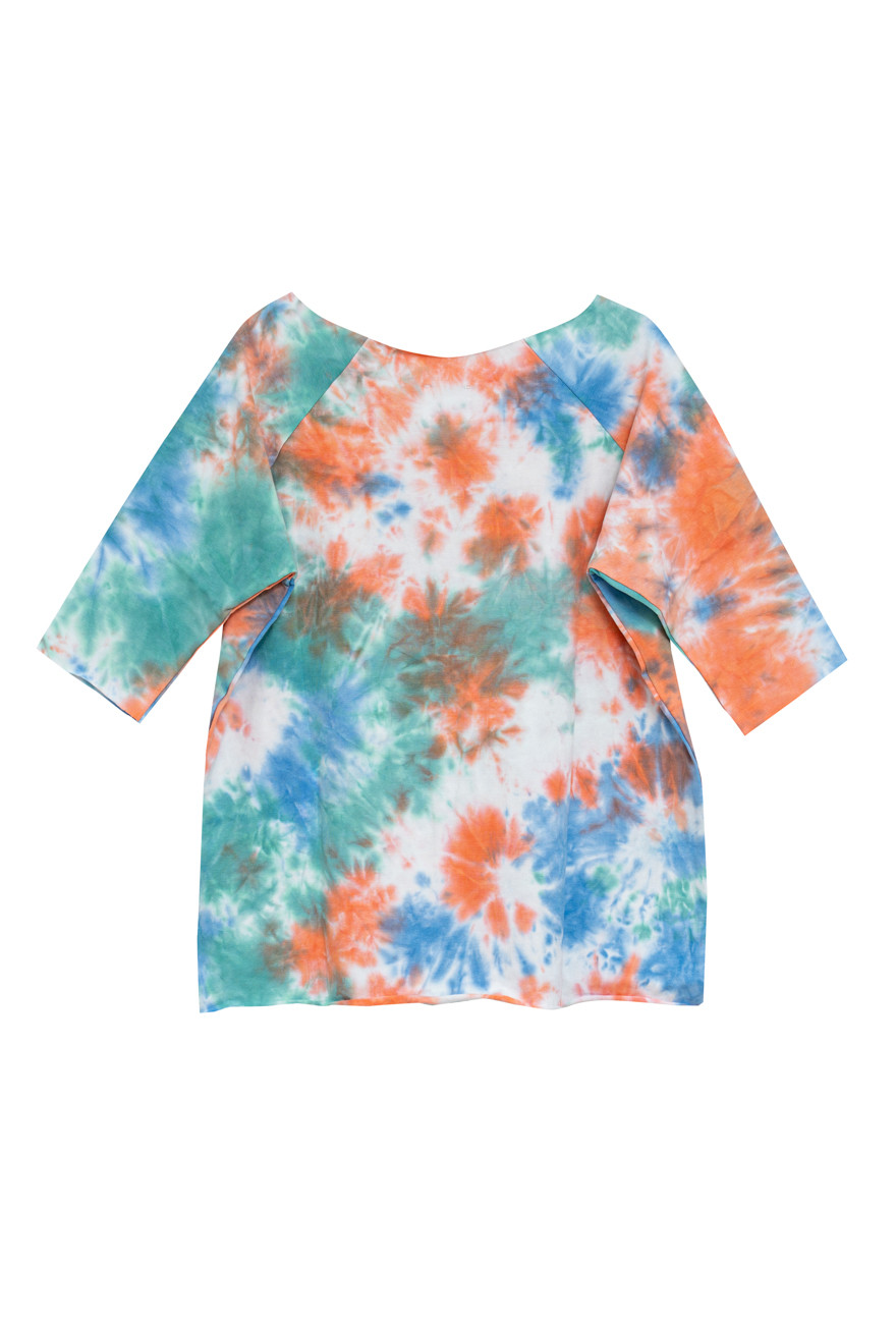 Koszulka prosta OLIVIA TIE DYE POMARAŃCZ BŁĘKIT_1