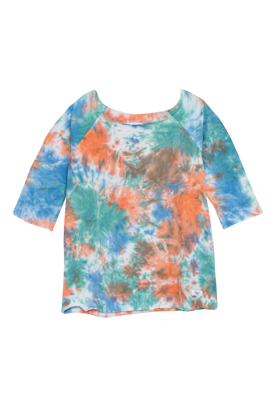 Koszulka prosta OLIVIA TIE DYE POMARAŃCZ BŁĘKIT