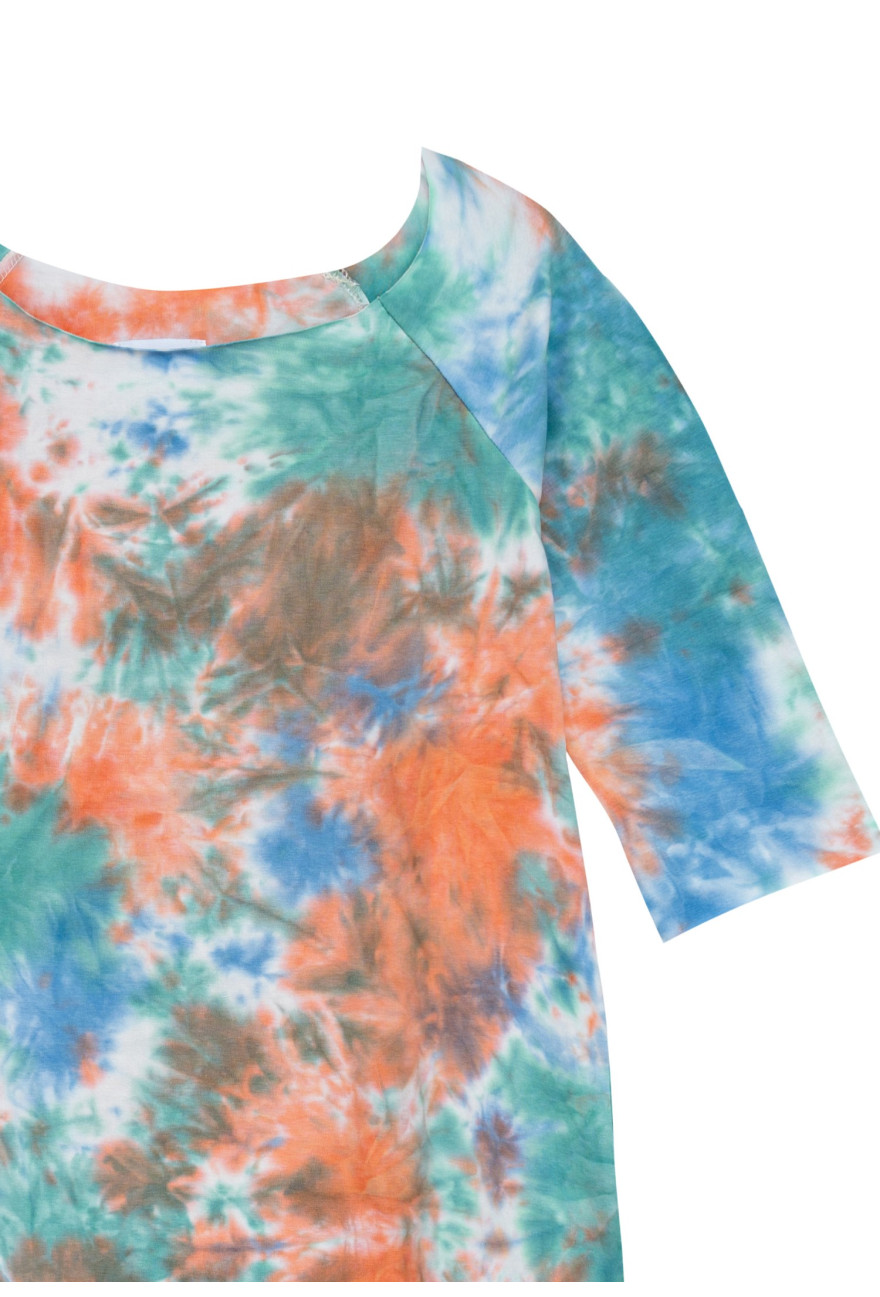 Koszulka prosta OLIVIA TIE DYE POMARAŃCZ BŁĘKIT_2