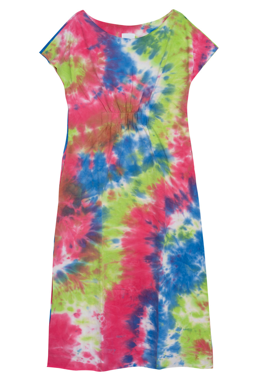 Sukienka midi CALABRA TIE DYE ZIELONY AMARANT_3