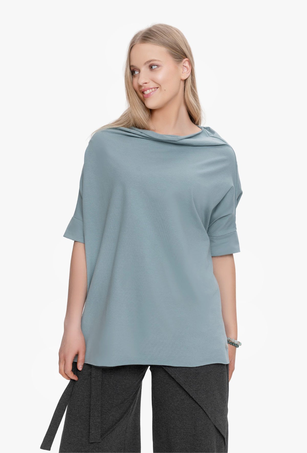 Koszulka oversize FOXY CIEMNY ZIELONY PASTELOWY