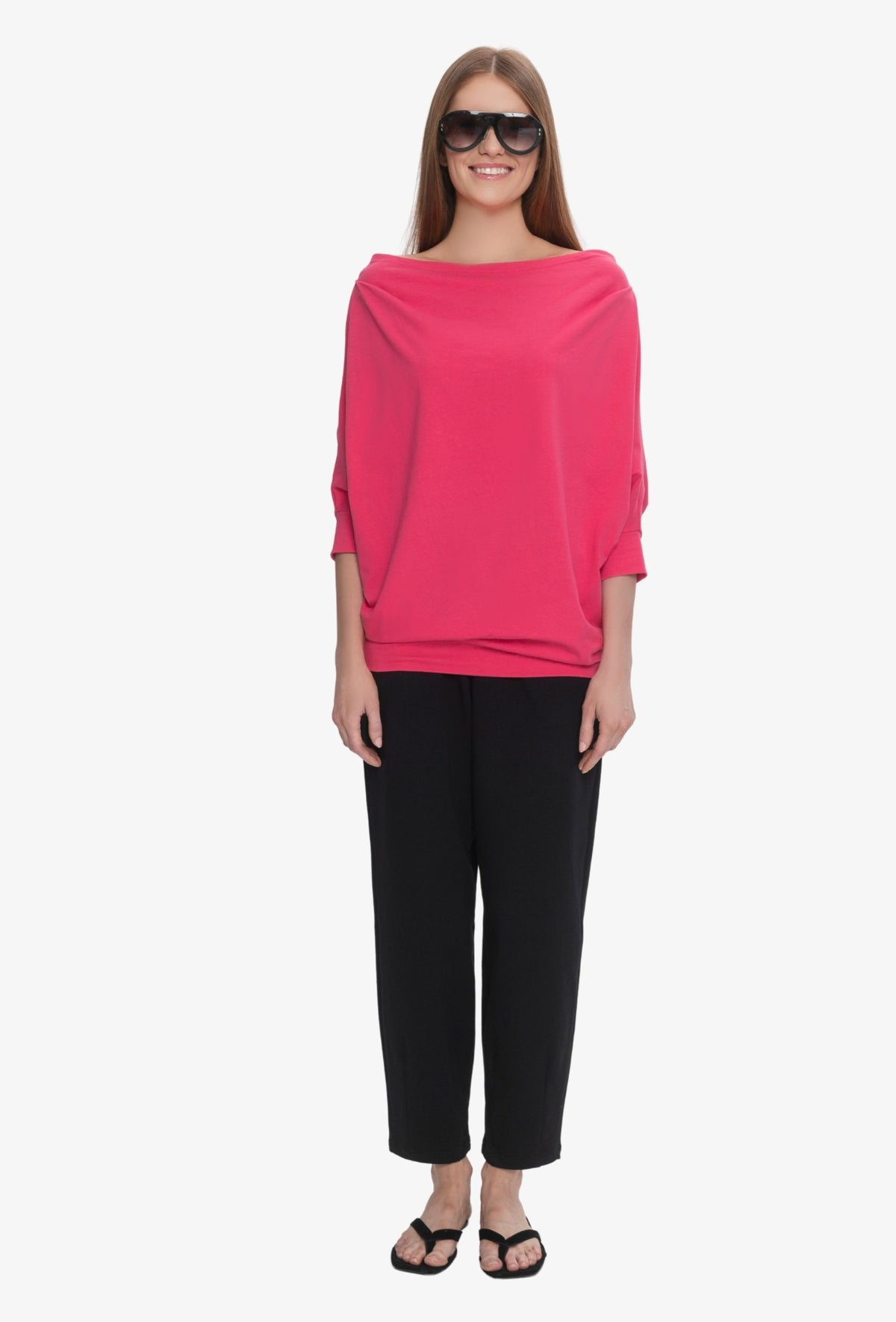 Bluzka oversize KLARA OSTRY RÓŻ
