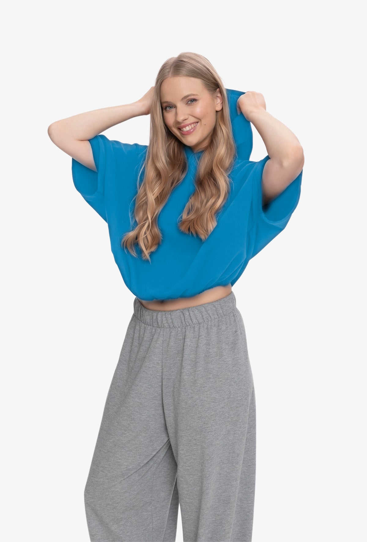 Hoodie RENA SILVER BLUE
