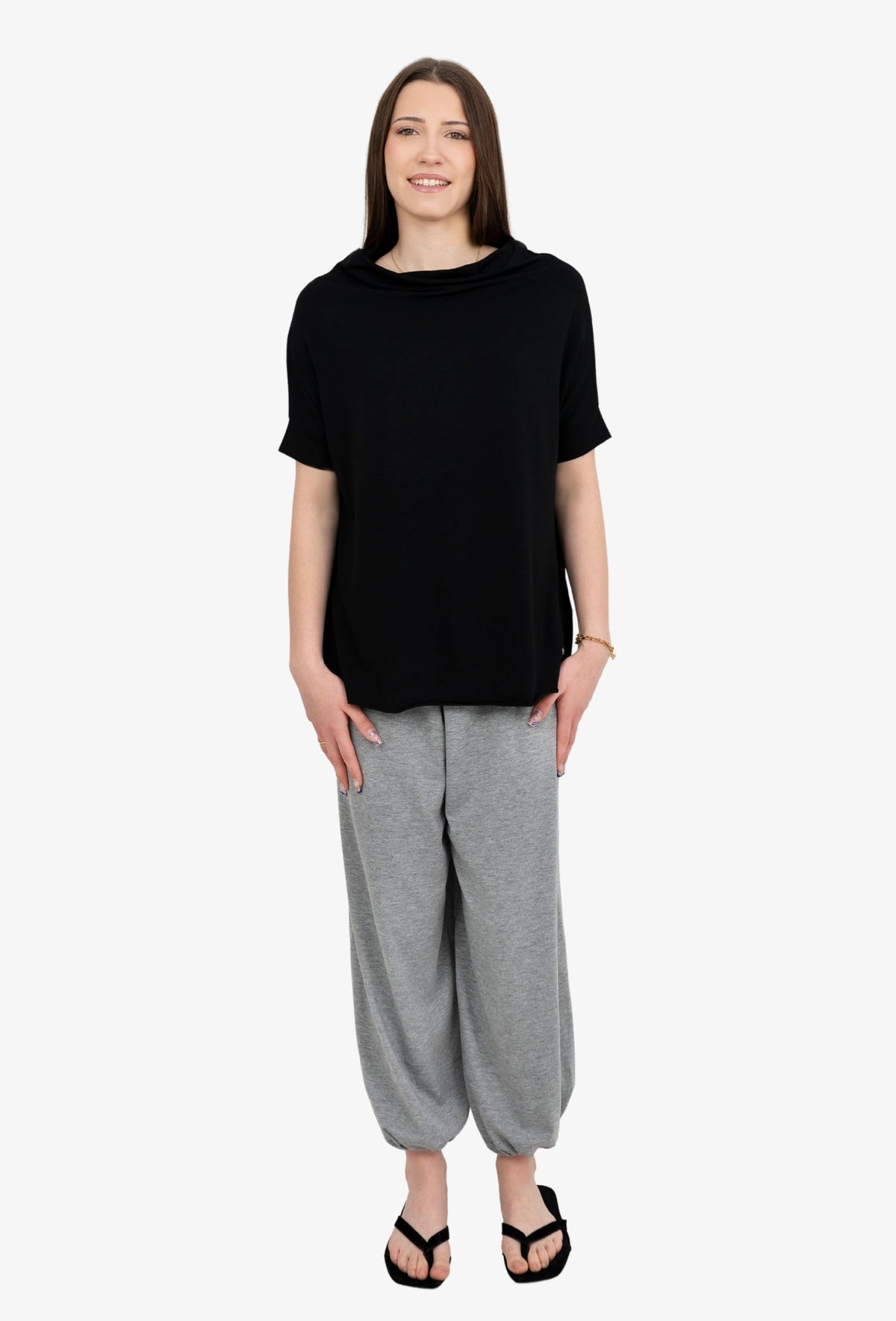Koszulka oversize FOXY WISKOZA CZARNY