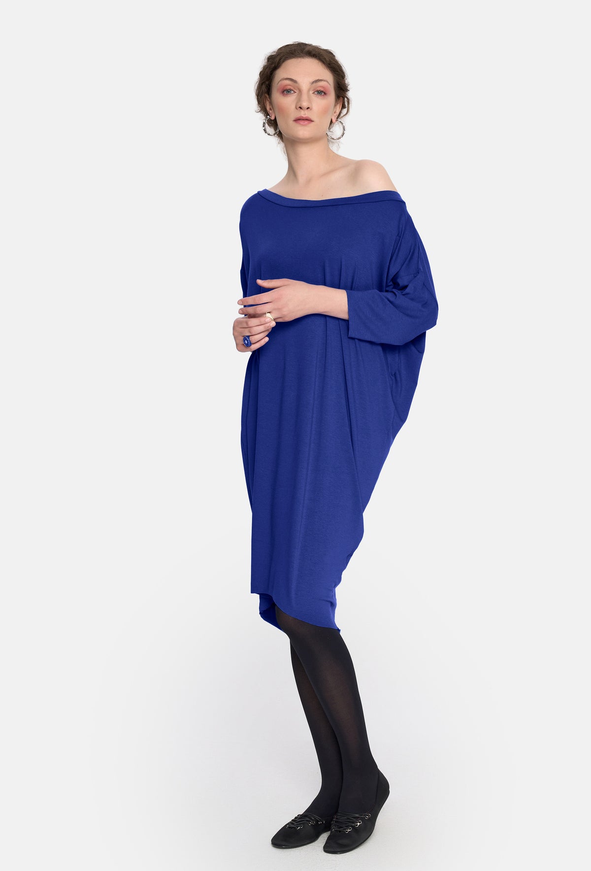 Sukienka midi MEGAN WISKOZA FIOLET INDYGO