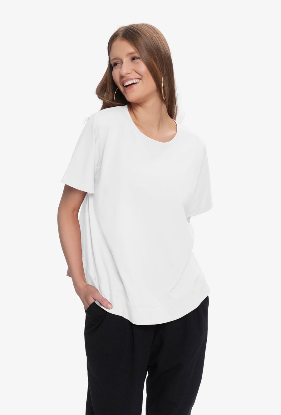 T-shirt regular fit z okrągłym dekoltem VIPER BIAŁY