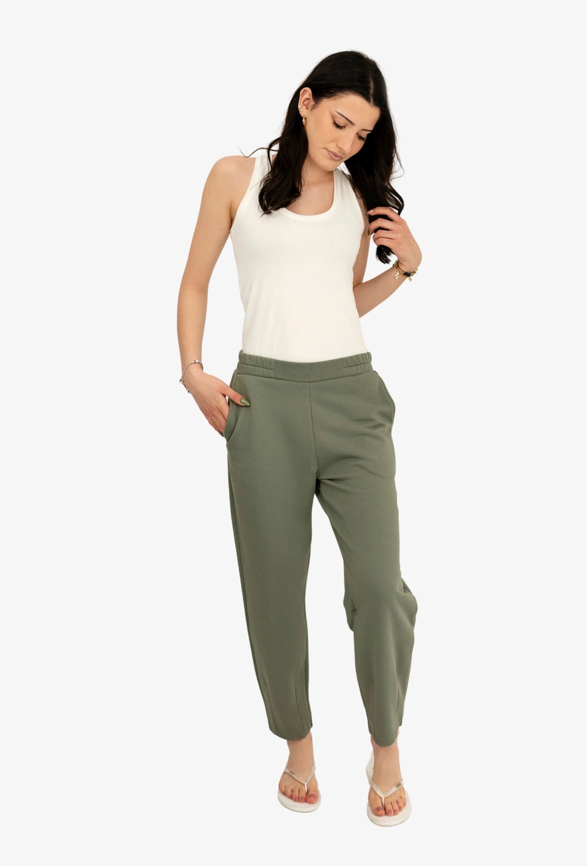 Cotton Pants RANDY MUTED GREEN