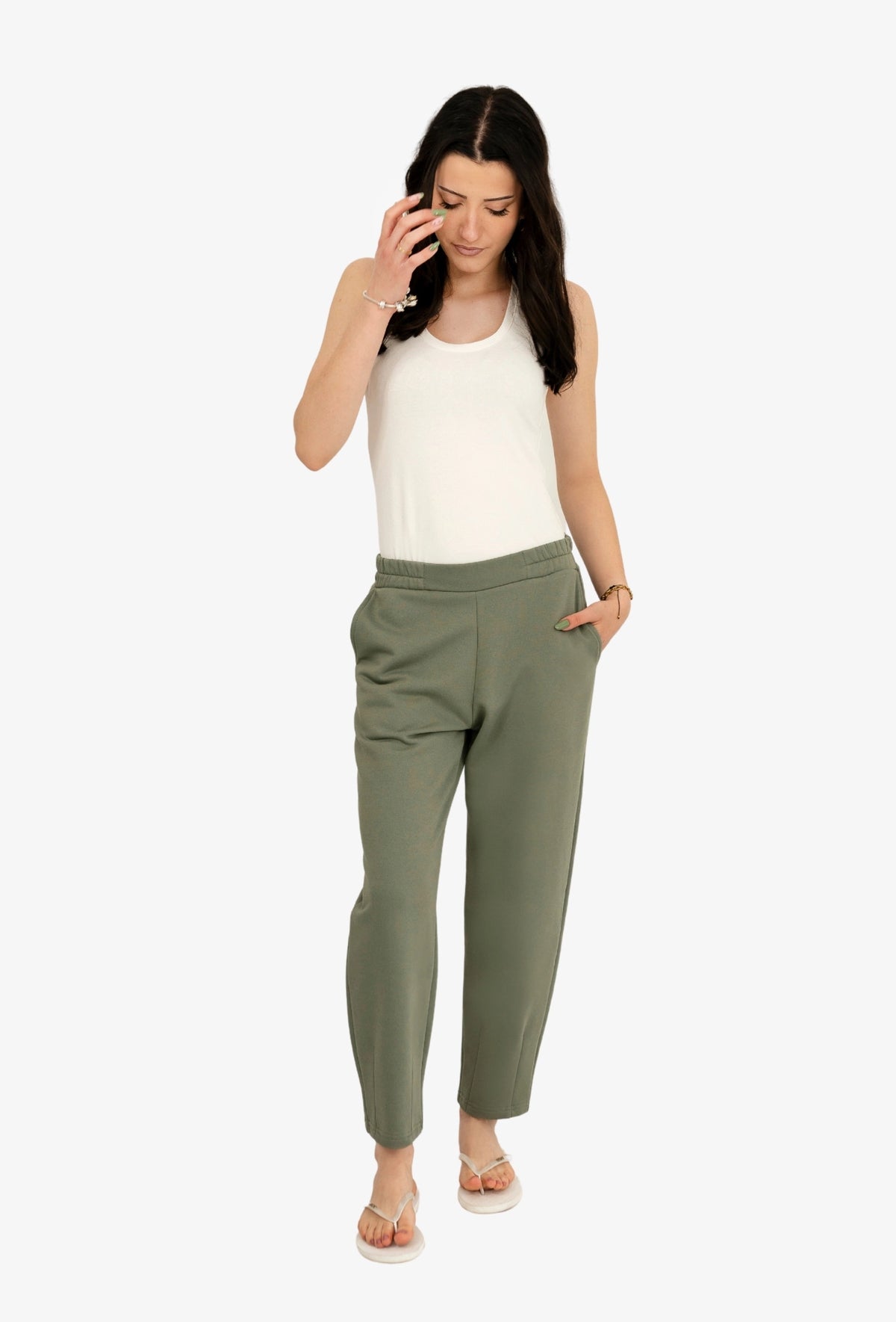 Cotton Pants RANDY MUTED GREEN