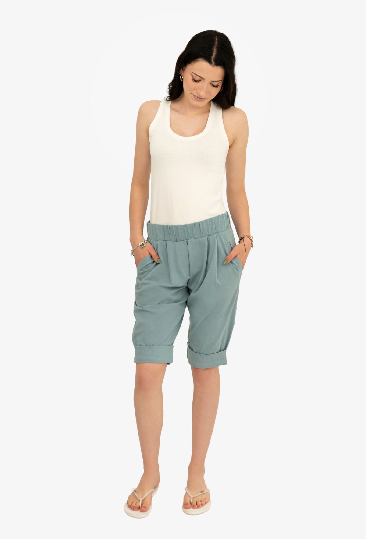 Shorts JUDY DARK PASTEL GREEN