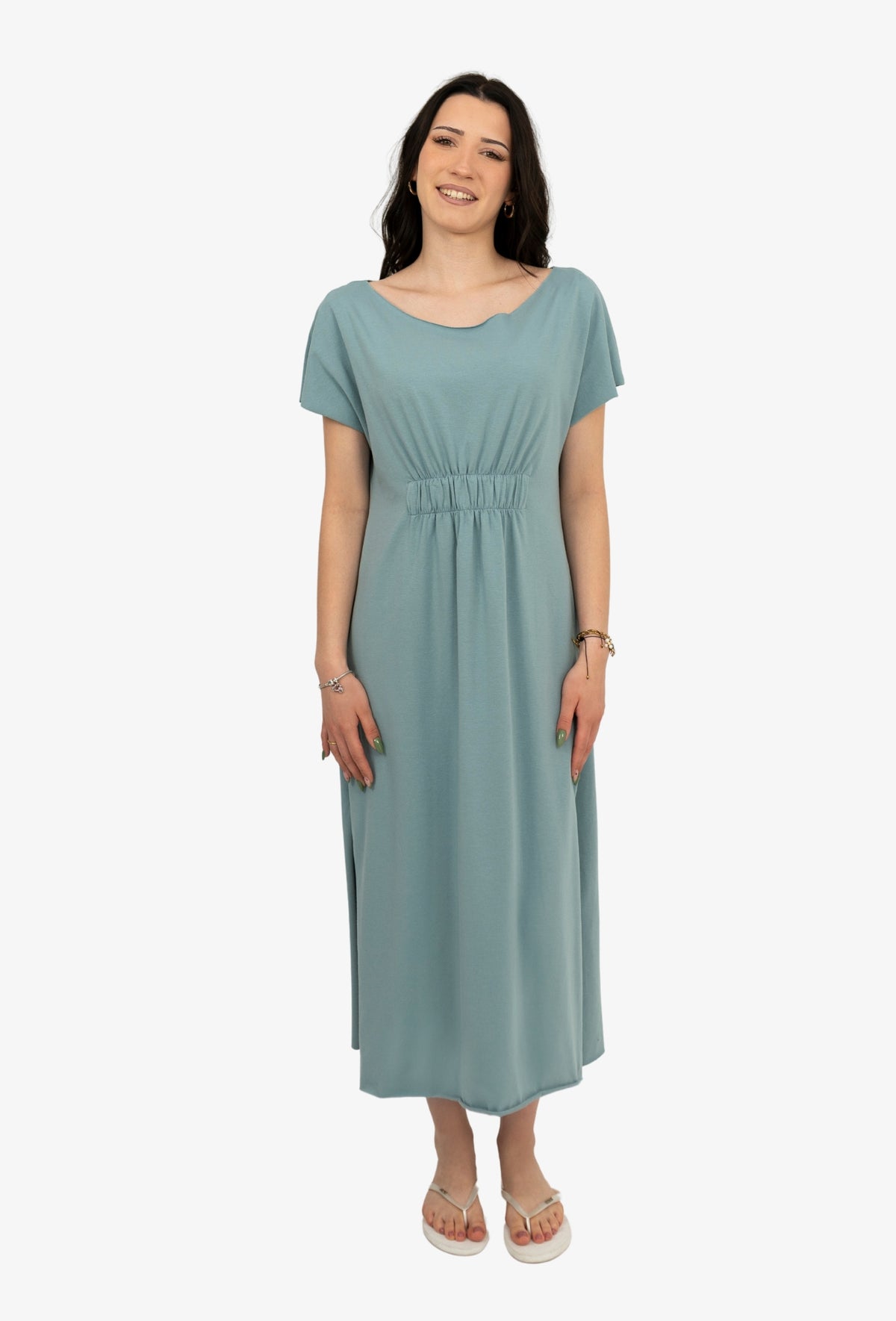 Midi Dress CALABRA DARK PASTEL GREEN
