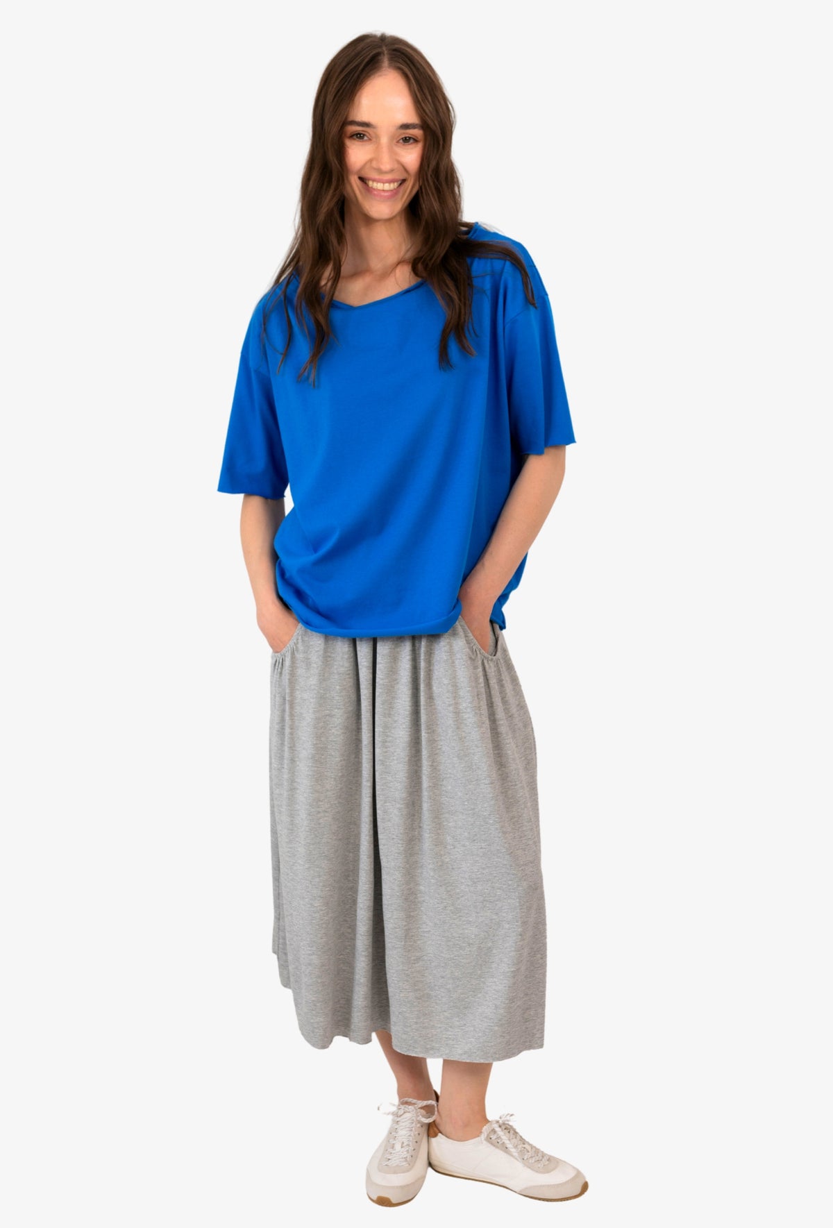 Koszulka oversize MEGAN LAZUROWY NIEBIESKI