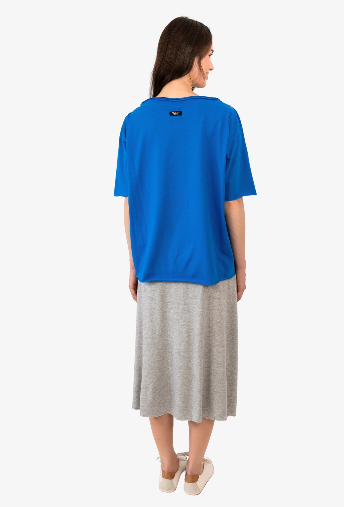 Koszulka oversize MEGAN LAZUROWY NIEBIESKI