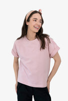 Bluza z krótkim rękawem BIBI RÓŻ PASTELOWY