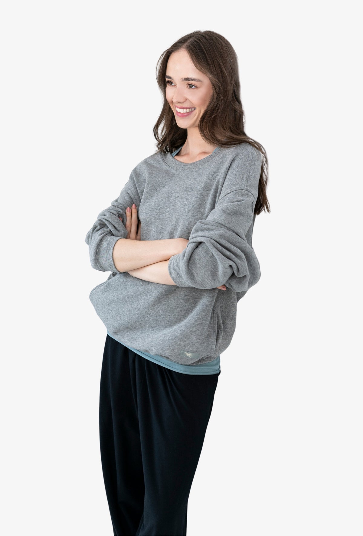 Crewneck Sweatshirt RINA GREY MELANGE