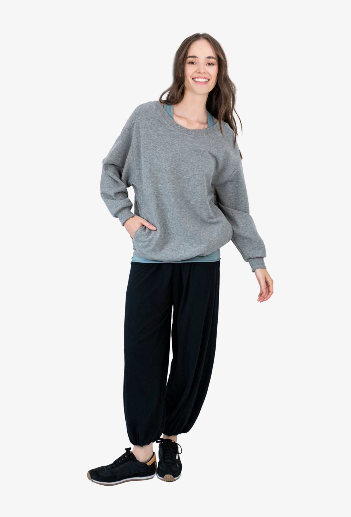 Bluza bez kaptura RINA SZARY MELANŻ