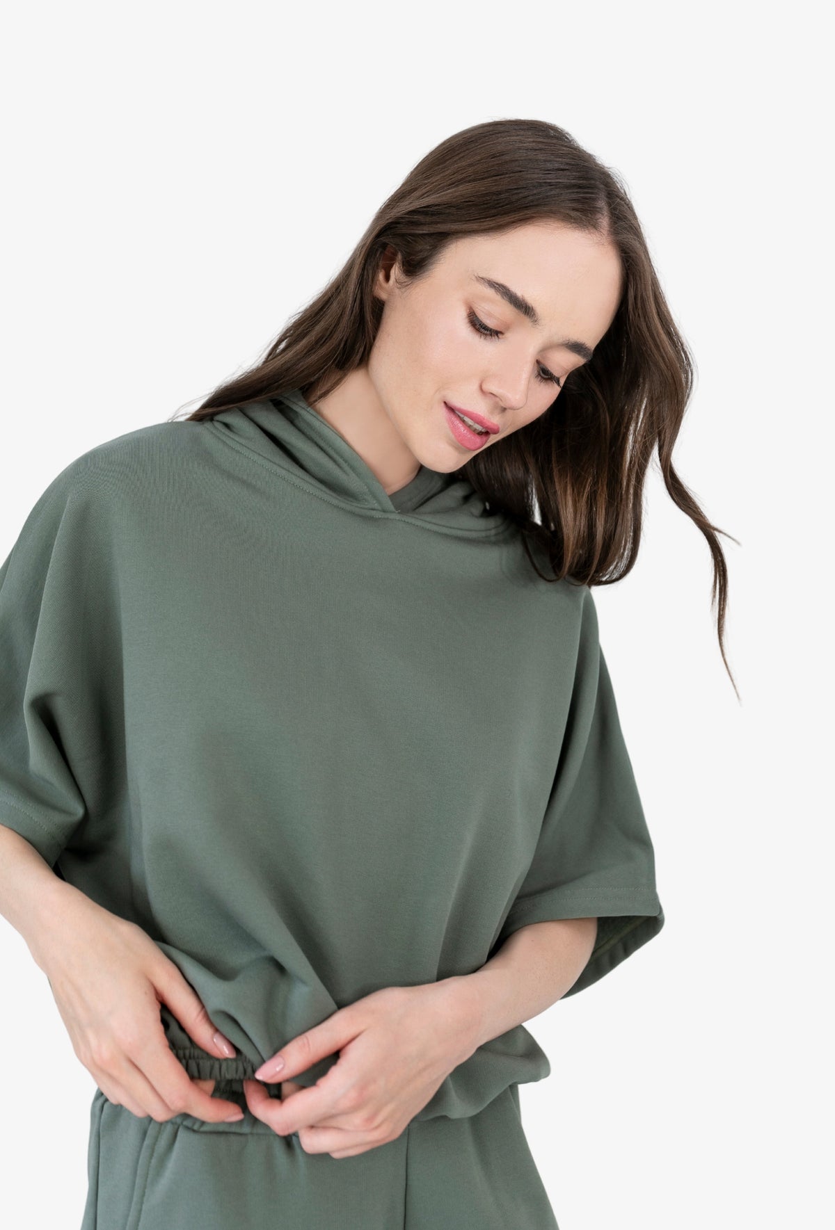 Hoodie RENA MUTED GREEN