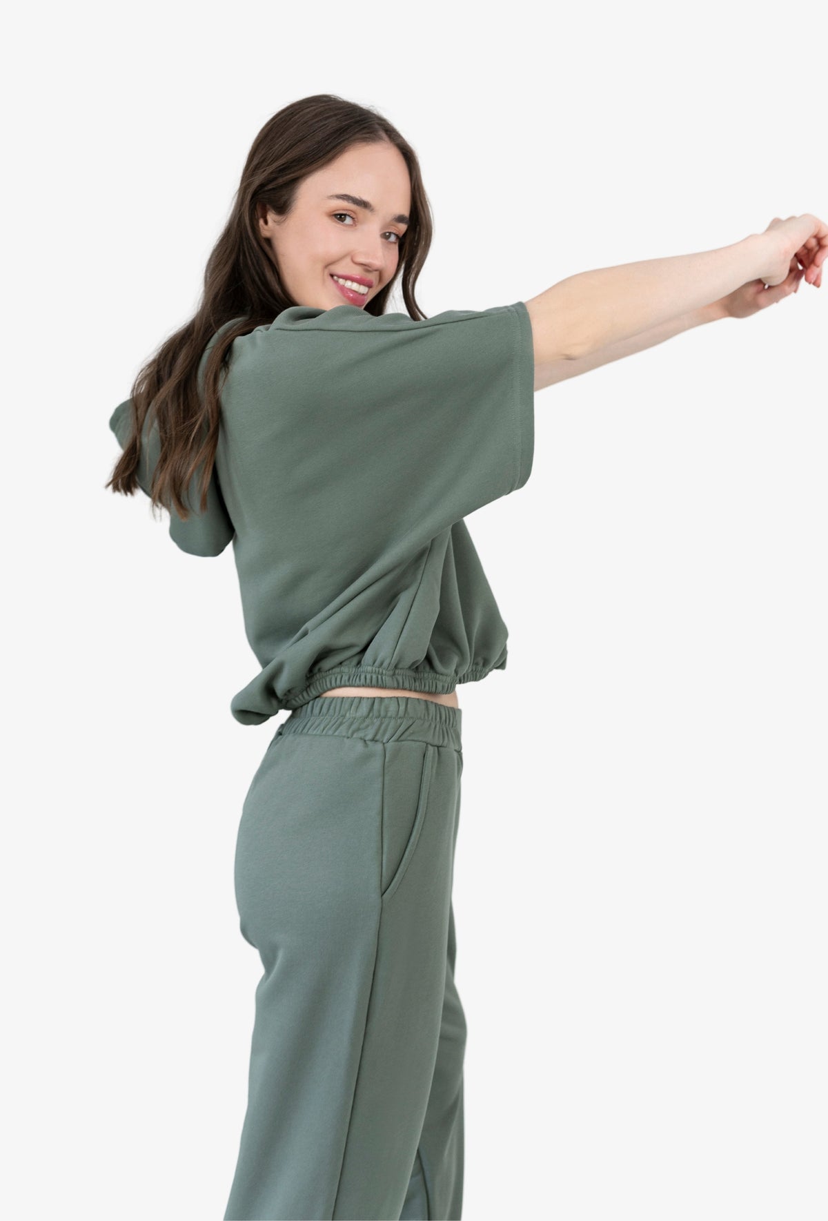 Bluza z kapturem RENA ZGASZONA ZIELEŃ
