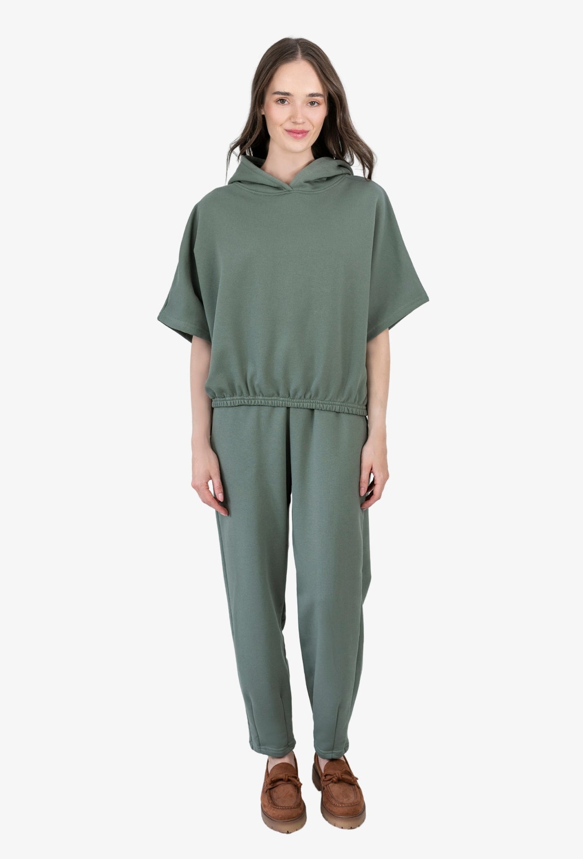 Hoodie RENA MUTED GREEN