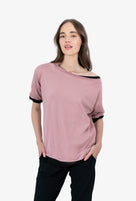 Koszulka oversize MEGAN RÓŻ PASTELOWY