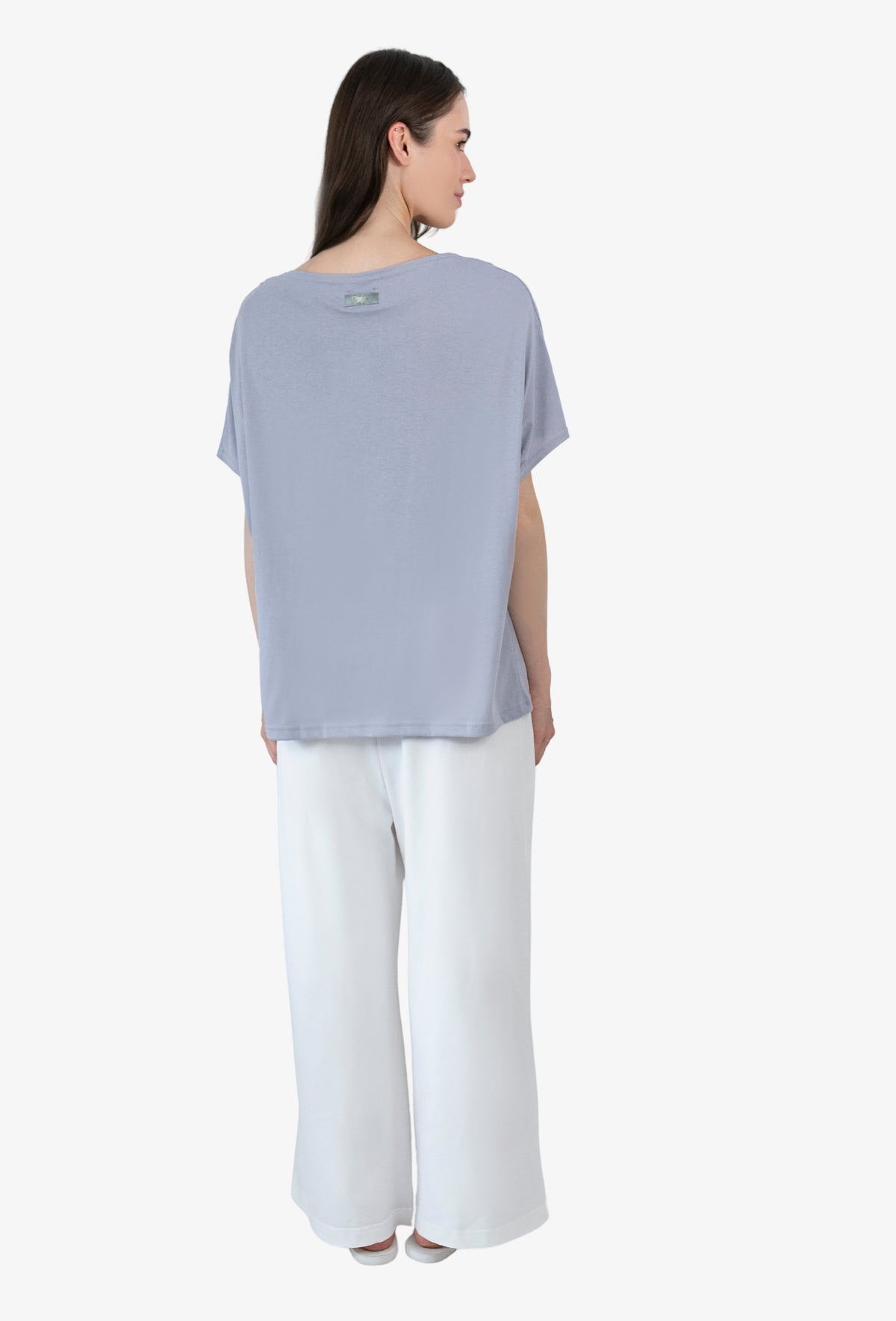 Koszulka oversize NANETTE PERŁOWY SZARY
