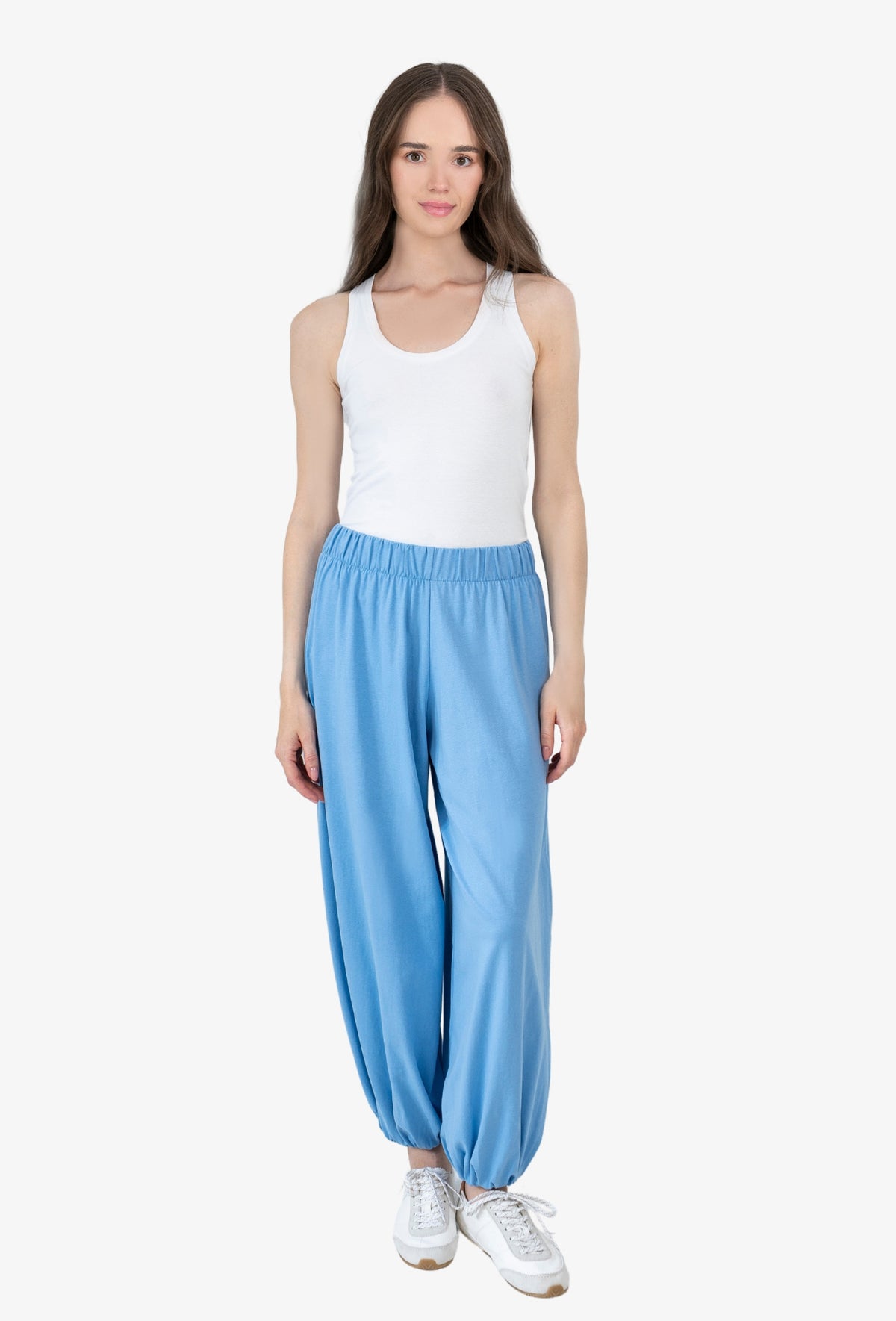 Spodnie bombka NOOR BŁĘKITNY PASTELOWY