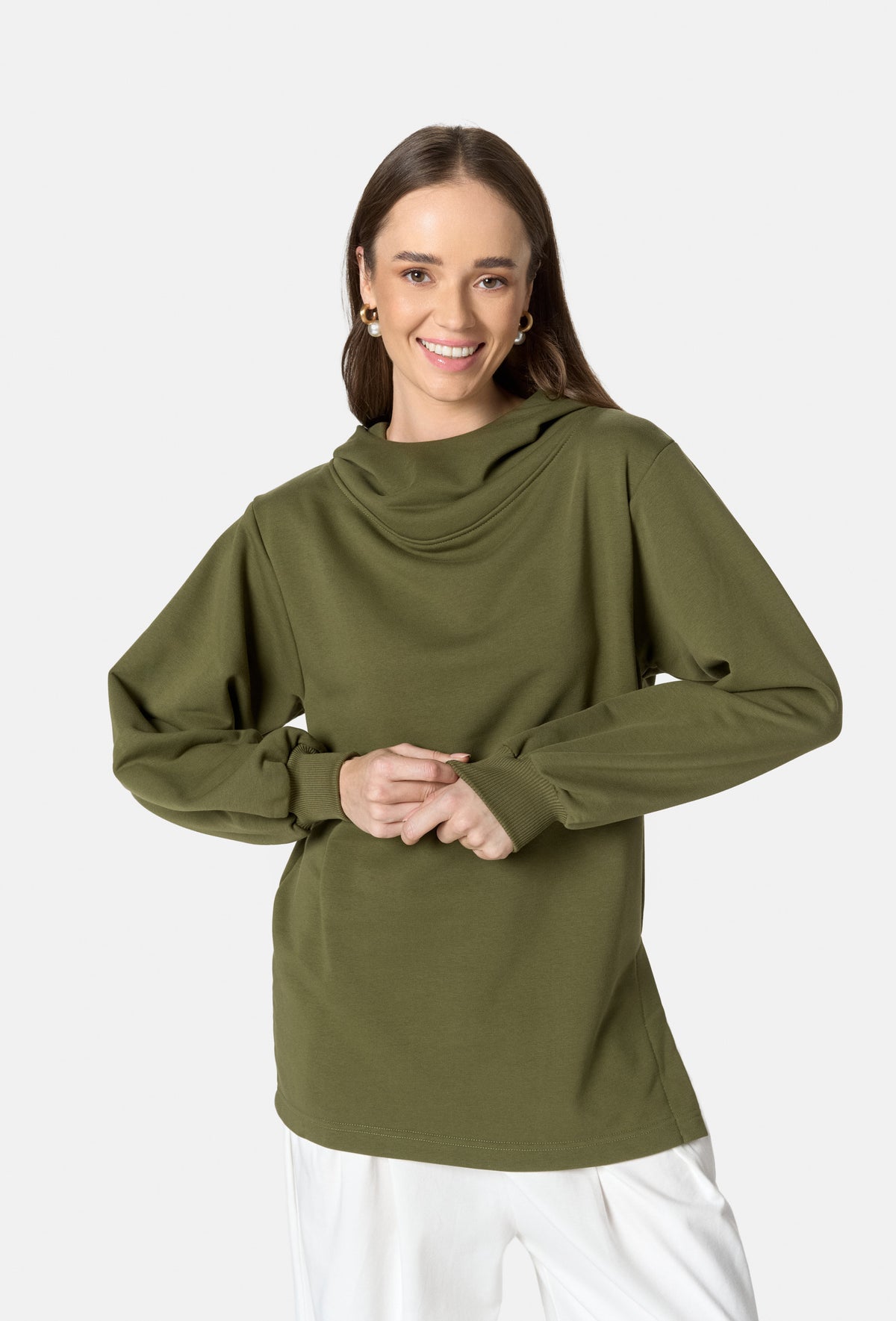 Bluza z kapturem JAYLA ZIELONY KHAKI