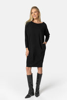 MEGAN MIDI LONGSLEEVE DRESS CZARNY 