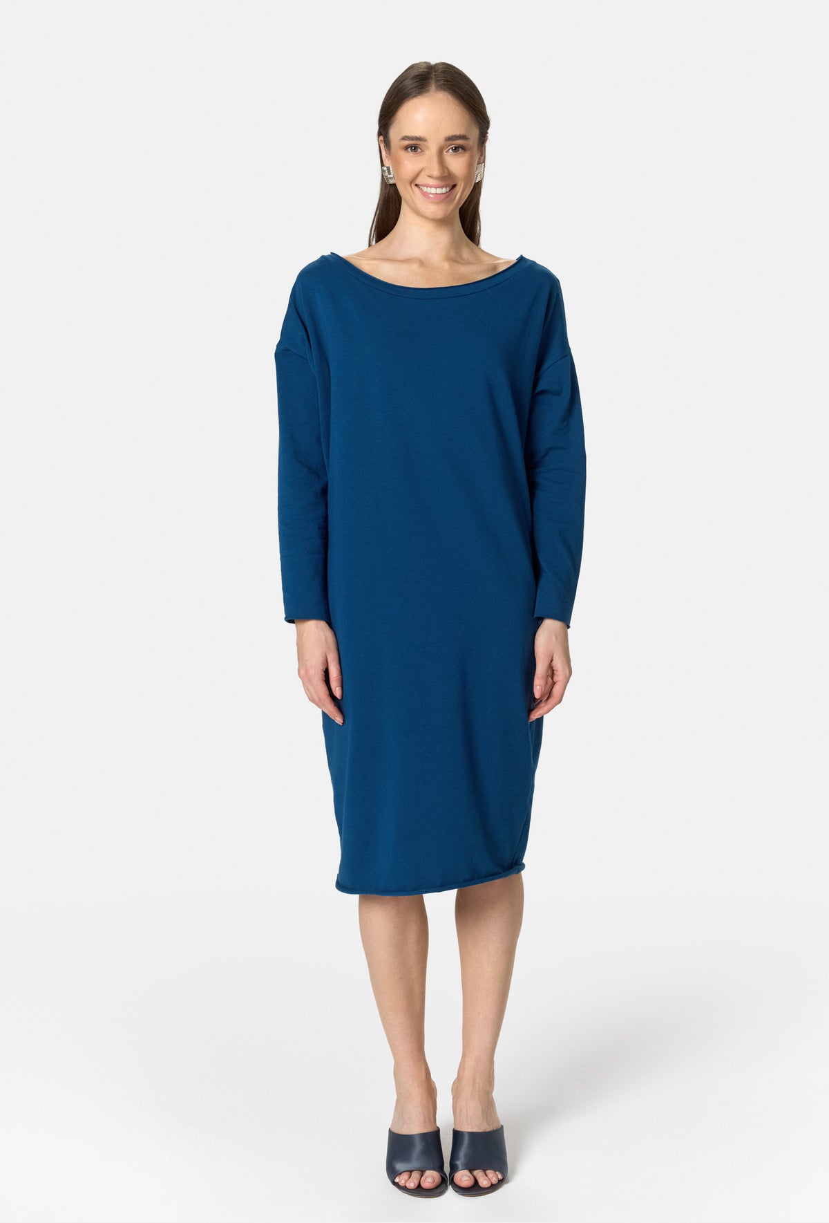MEGAN MIDI LONGSLEEVE DRESS NAVY_2