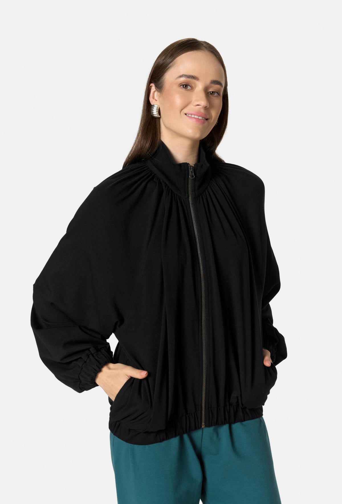 TYLER ZIP-UP SWEATSHIRT CZARNY 